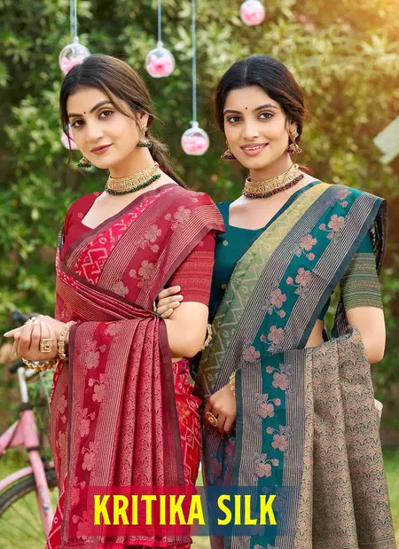 Kritika Silk By Bunawat Silk With Blend Zari Weaving Work Saree